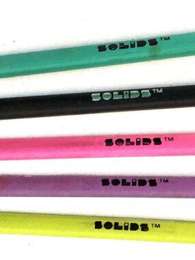 5 X Collectable 90s Vintage "SOLIDS" Triangular Unsharpened 2 HB Pencil USA